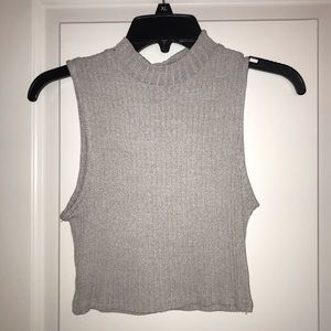 Gray Mock Neck Tank Top